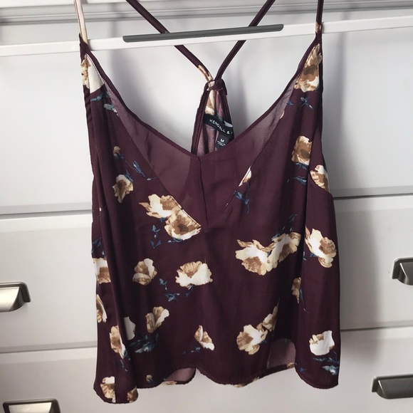 Kendall & Kylie Tops - Maroon floral Kendal & Kylie Top